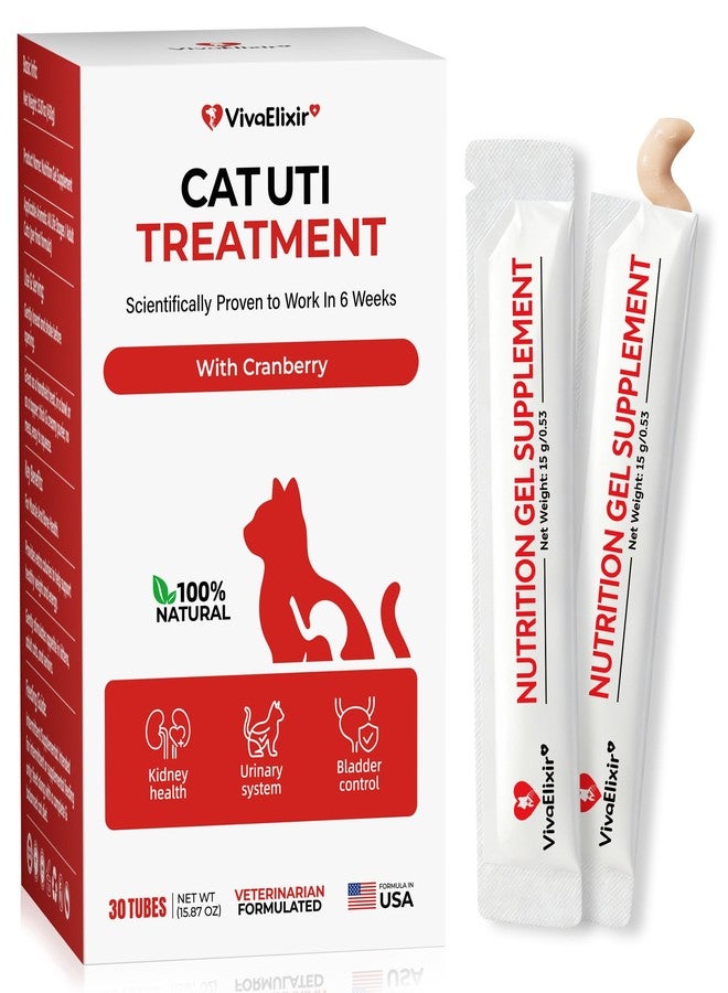 VivaElixir Cat UTI Treatment & Kidney Nutrition Supplement | Cranberry Powder for Cats | Low in Phosphorus & Salt | Supports Urinary Health | Easily Absorbed Protein | Suitable for Picky Cats - Bars 12g x 30 - Image 1