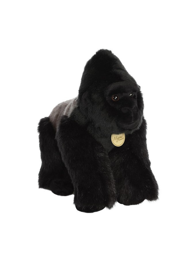 Aurora® Realistic Miyoni® Silverback Gorilla Stuffed Animal - Lifelike Detail - Cherished Companionship - Black 13 Inches - Image 2
