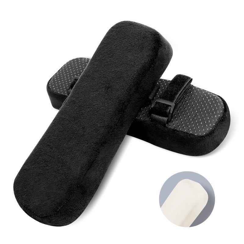 ZNCMRR 2 Pack Office Chair Armrest Pads Covers with Memory Foam Elbow Pillow for Forearm Pressure Relief Black Arm Rest Covers for Office Chairs Wheelchair Comfy Gaming ChairBlack