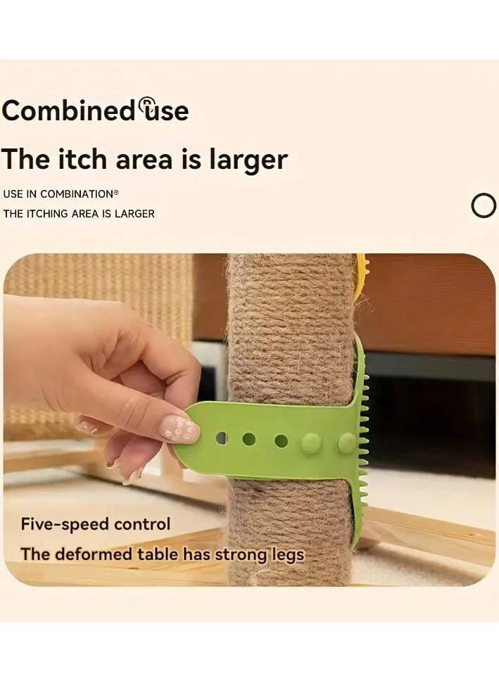 جلوسكي فرشاة القط السيليكون للتنظيف والتفكيك والتدليك - متعددة الوظائف وغير الكهربائية وصديقة للجلد وآمنة وبدون رائحة للقطط - غير مشحونة - Image 2