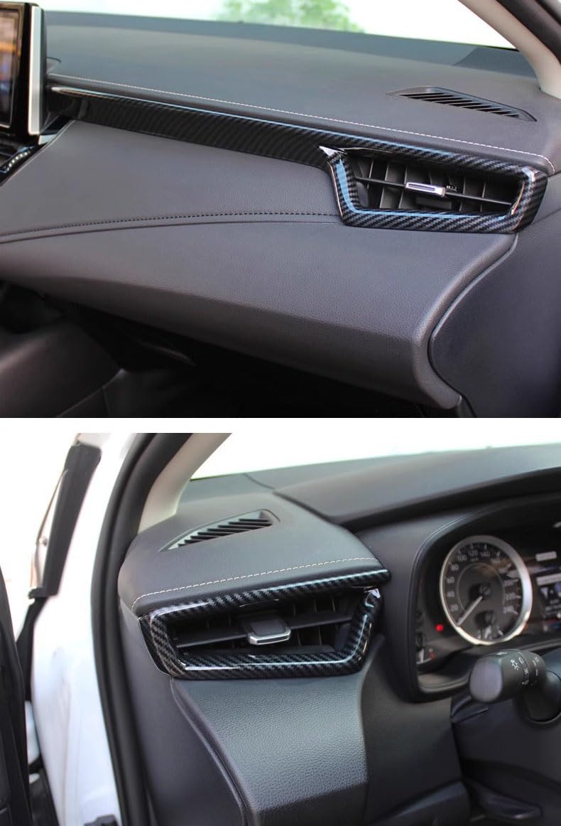 ANUNFRRE Car Accessories Fit for Toyota Corolla 2020-2025 Interior ABS Center Console Screen Dash Board Side Air Conditioning A/C Vent Panel Frame Trim 3PCS Set (Carbon Fiber) - Image 2