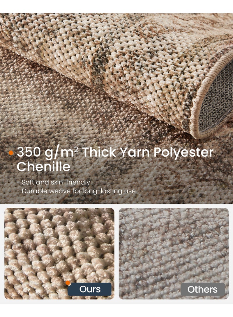 SONGMICS HOME Area Rug, 4x6 ft Living Room Rug, Non-Slip Carpet, Farmhouse Style Rug, Home Decor, for Bedroom, Kitchen, Entryway, Dining Room, Machine Washable, Cappuccino Beige - Image 3