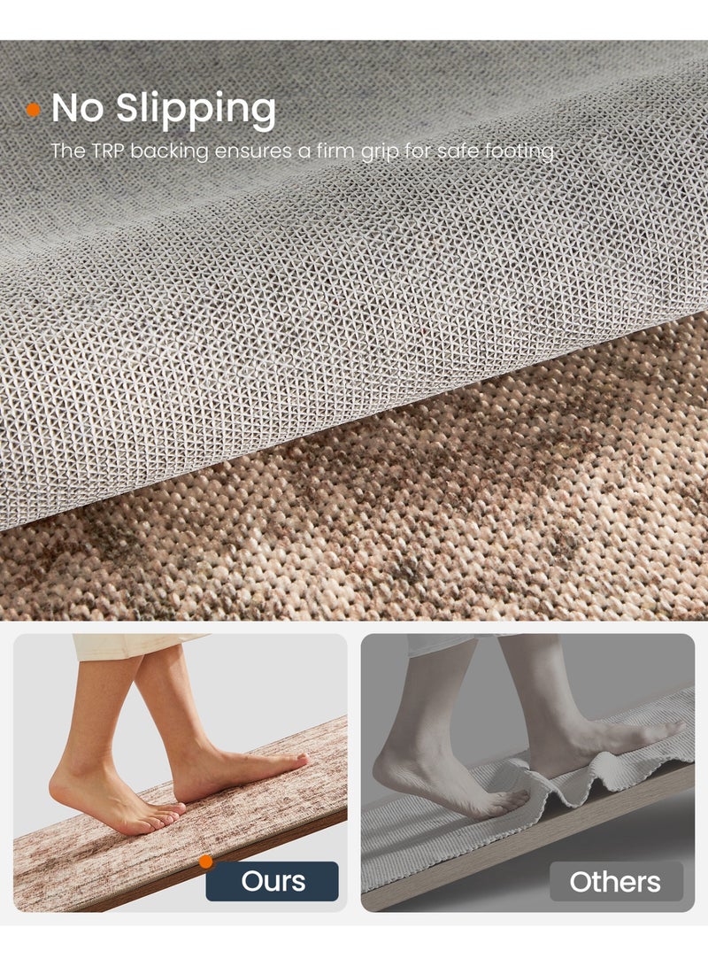 SONGMICS HOME Area Rug, 4x6 ft Living Room Rug, Non-Slip Carpet, Farmhouse Style Rug, Home Decor, for Bedroom, Kitchen, Entryway, Dining Room, Machine Washable, Cappuccino Beige - Image 4