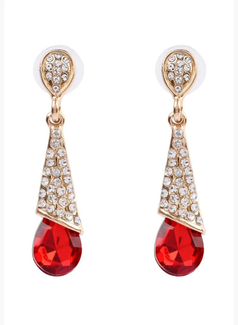 SOHI Pack of 2 Gold Plated Desinger Party Earrings