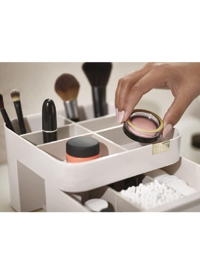 Joseph Joseph Viva Compact and Durable Cosmetic Organiser with Drawer Off White 12 x 18.5 x 19.5 cm 75004  - Image 4