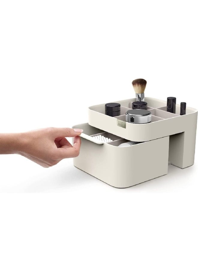 Joseph Joseph Viva Compact and Durable Cosmetic Organiser with Drawer Off White 12 x 18.5 x 19.5 cm 75004  - Image 5