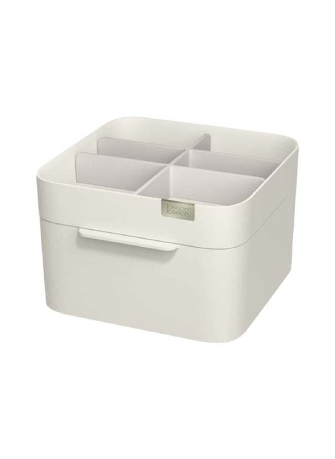 Joseph Joseph Viva Compact and Durable Cosmetic Organiser with Drawer Off White 12 x 18.5 x 19.5 cm 75004  - Image 1