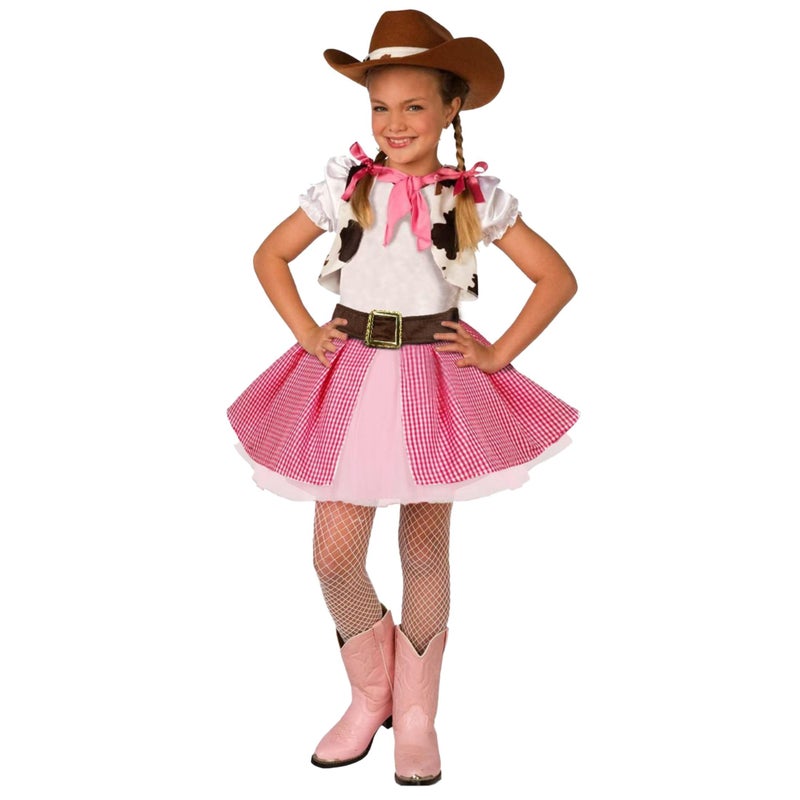 Morph Pink Cowgirl Costume for Girls Cowgirl Halloween Outfit Western Dress Up Fun Cow girl Attire for Kids Small