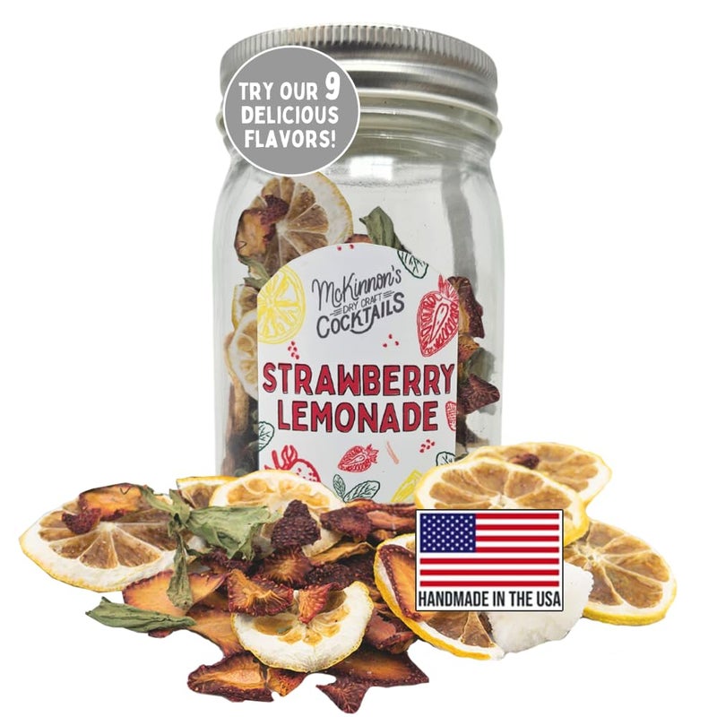 McKinnon’s Dry Craft Cocktails Dehydrated Fruits and Herbs, DIY Mixology, Infusion Kit, Mason Jar Serves 8 - 16 Drinks (Strawberry Lemonade, 1 Jar) - Image 1