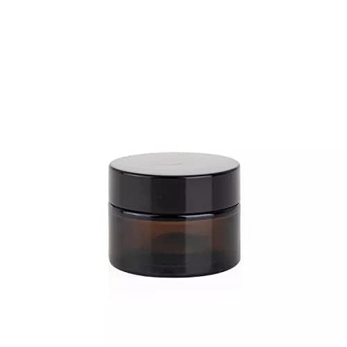 DINEMART DINEMART Pack of 6 PCS15 GRAM AMBER GLASS JAR with black Cap and inner lid for lipbalm and lipscrub Beauty Cream Blends Skin Care Hair Care Travel Toners Cosmetic  DIY 