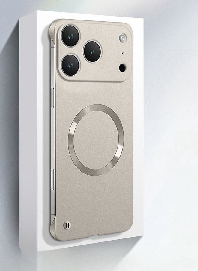 لحافظة iPhone 17 Pro Max، حماية عدسة الكاميرا، فائقة النحافة، بدون حواف، تدعم الشحن اللاسلكي، غطاء iPhone 17 Pro Max واقي مغناطيسي عالي الجودة ومقاوم للصدمات بلون موحد، أسود - Image 2