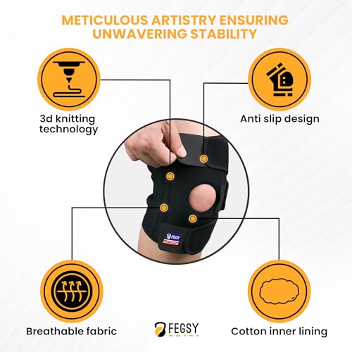 FEGSY 2pcs Adjustable Knee Cap Support Brace for Knee Pain, Gym Workout, Running, Arthritis, and Protection for Men and Women (Pair) - Image 5