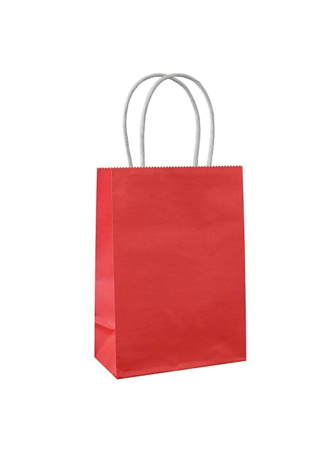 Cool Baby COOLBABY 12 PCS/Bag Medium Gift Bags Kraft Paper Bags with Handles for Party Favors (21 x 27 x 11cm,Red) - Image 1