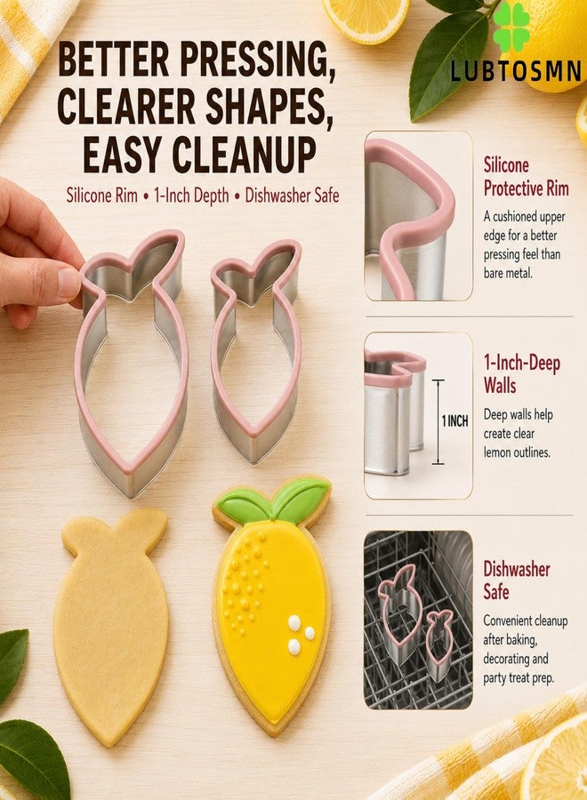 Auktosmn 3 Piece Multi-Size Lemon Cookie Cutters Set, Silicone Rim Set - Image 4