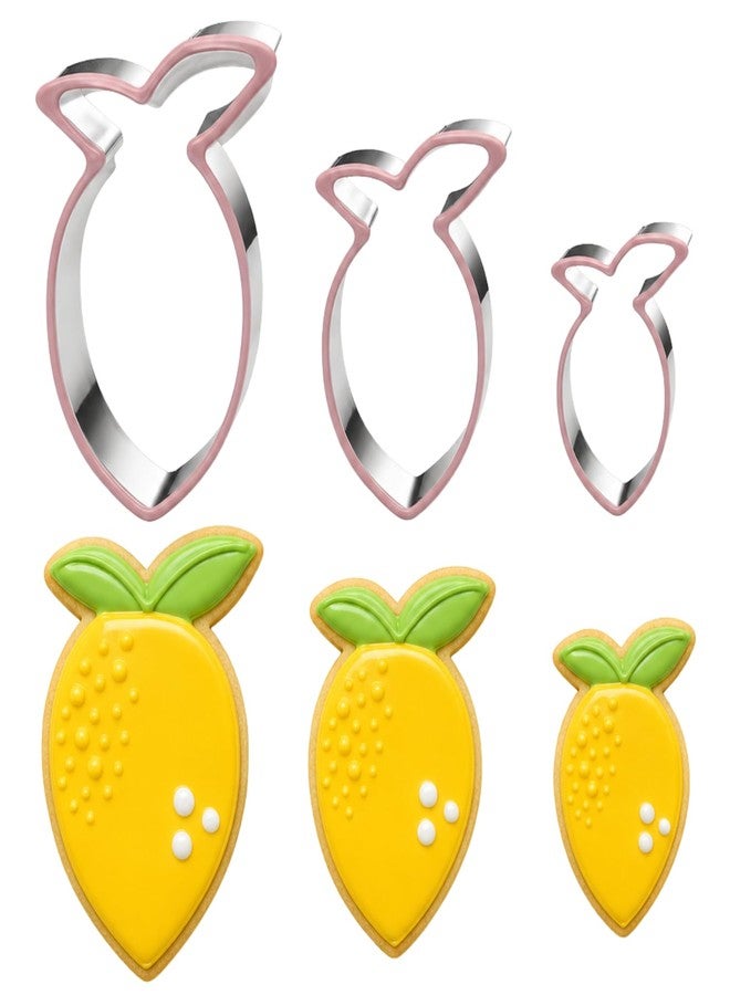 Auktosmn 3 Piece Multi-Size Lemon Cookie Cutters Set, Silicone Rim Set - Image 1