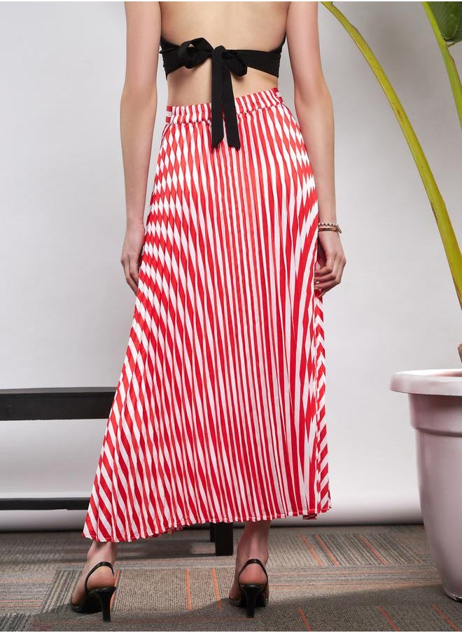 Striped Pleated A-Line Satin Skirt - pzsku/Z1BD7AD50B93E100AC830Z/45/_/1730198191/14ae9c28-8156-44c0-aaa4-c684e30ee034