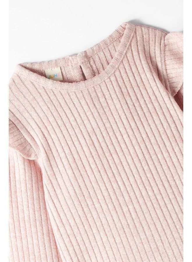 جون June Baby Girl Soft 2-Piece Winter Ruffle Set  Pink