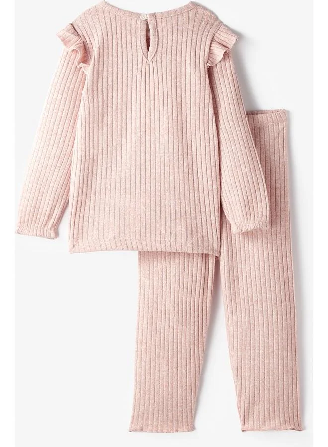 جون June Baby Girl Soft 2-Piece Winter Ruffle Set  Pink
