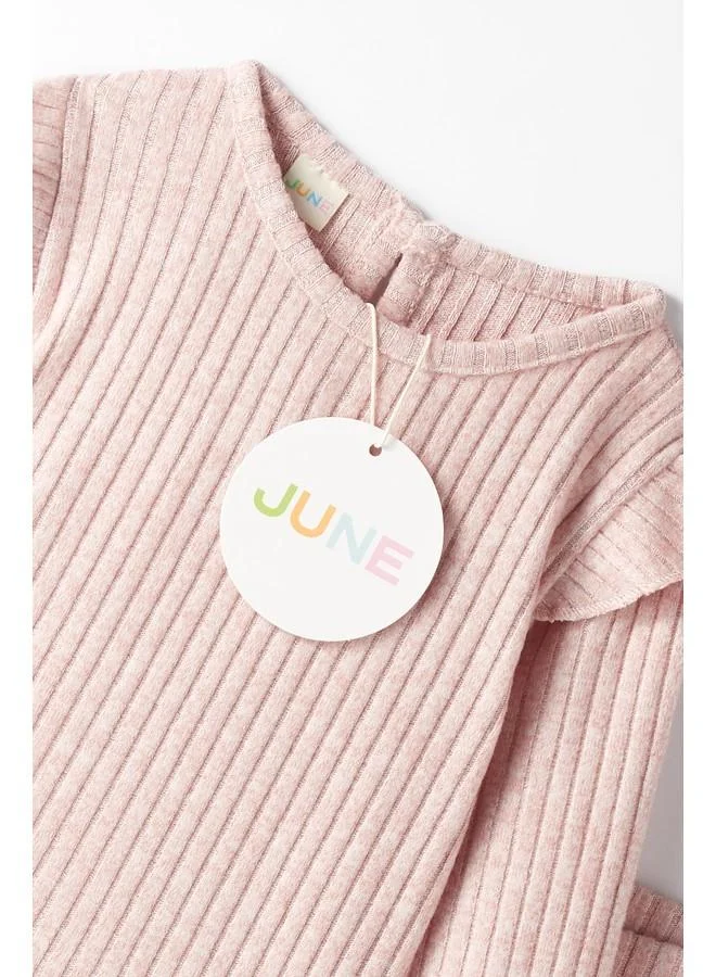 جون June Baby Girl Soft 2-Piece Winter Ruffle Set  Pink