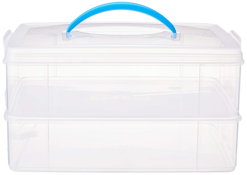 Snapware Snap 'N Stack Portable Storage Bin for Tools and Craft Storage, 14.1 x 10.5-Inch Clear BPA-Free Container, Tool Box with Stackable Trays, Microwave, Freezer and Dishwasher Safe - Image 2