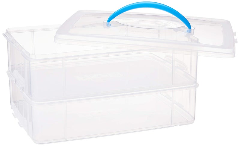 Snapware Snap 'N Stack Portable Storage Bin for Tools and Craft Storage, 14.1 x 10.5-Inch Clear BPA-Free Container, Tool Box with Stackable Trays, Microwave, Freezer and Dishwasher Safe - Image 3