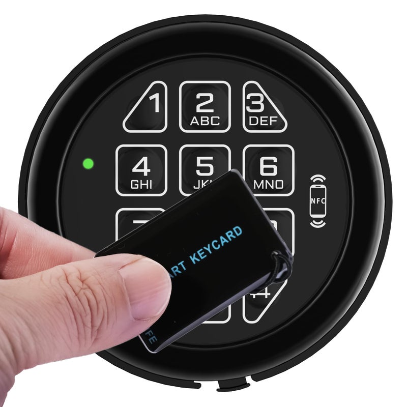La Macaza NFC Mobile Control Safe Electronic Lock Replacement Keypad with 2 Cards Solenoid Lock 2 Override Keys Fits Android Programmable Safe Keypad for Quick Secure Access Fits High Security Safes - Image 2