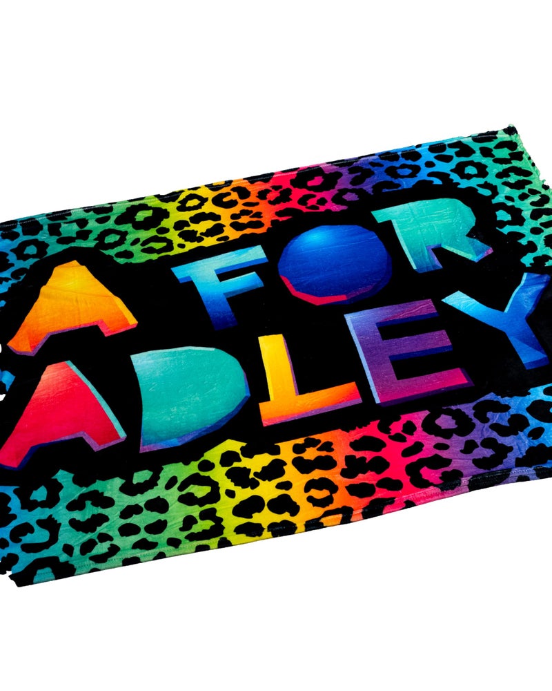 A for Adley Merch Super Colorful و Big Big Comfy Bannet مع شعار Adley Signature العملاق (Cheetah) - Image 2