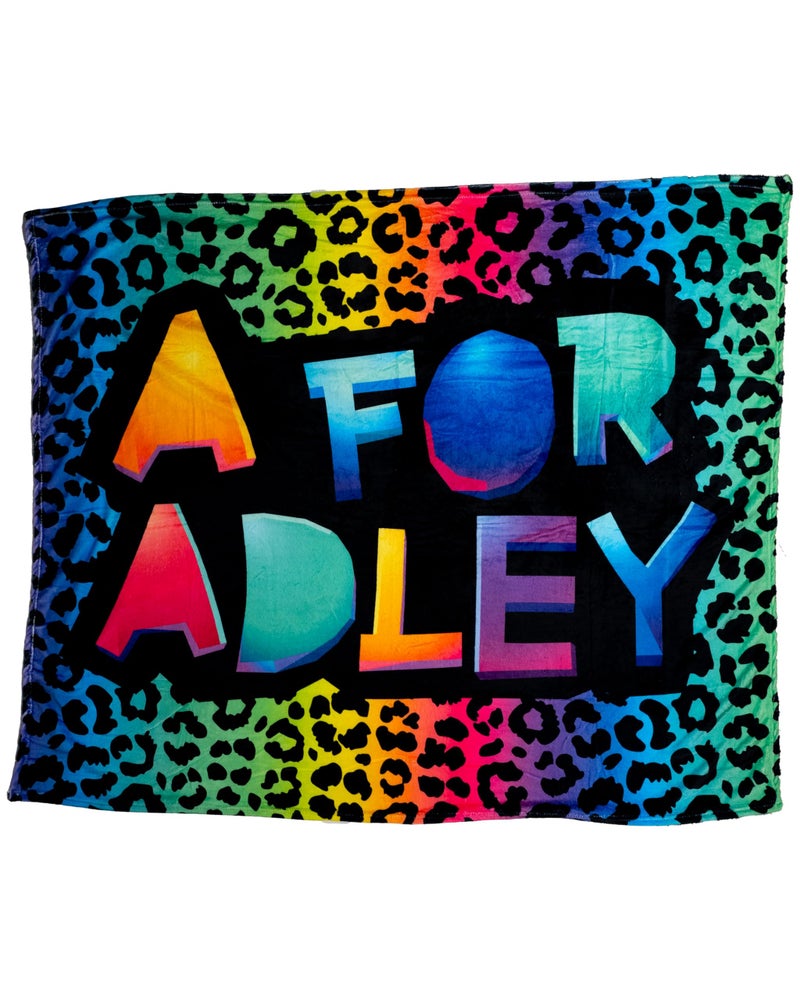 A for Adley Merch Super Colorful و Big Big Comfy Bannet مع شعار Adley Signature العملاق (Cheetah) - Image 1