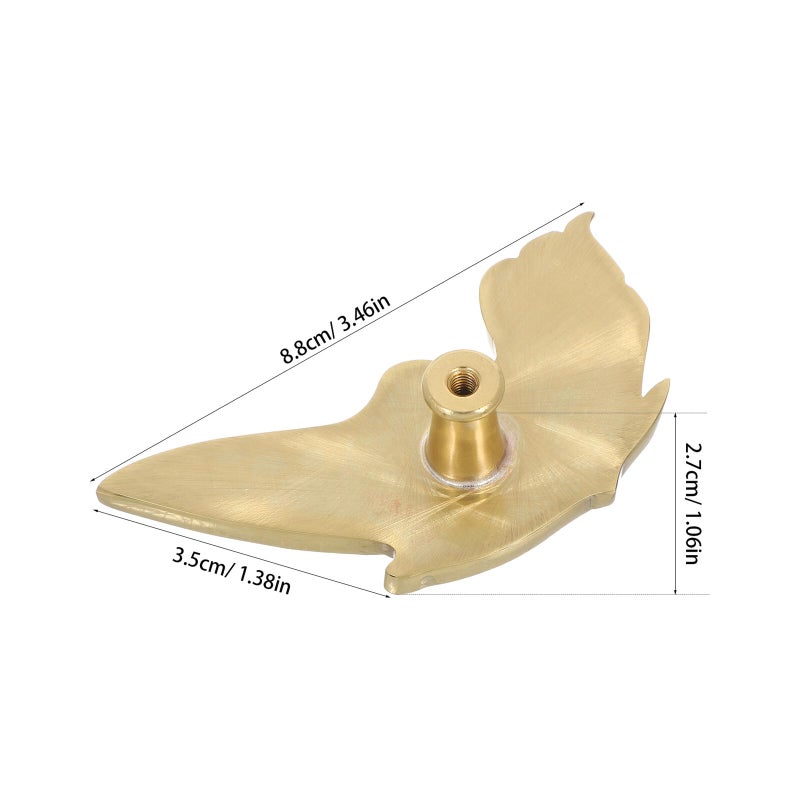 Brass Butterfly Cabinet Handles Vintage Drawer Pulls Right Handed Small Decorative Knobs - Image 3