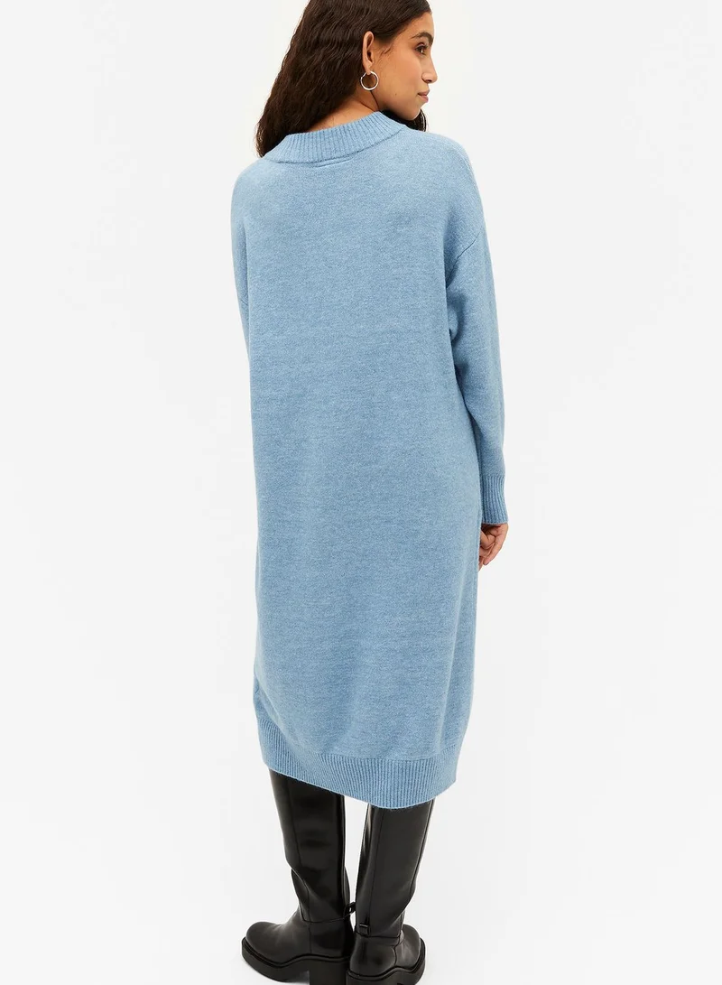 sandro navy knit dress TWO-TONE SHORT KNIT DRESS – SANDRO Egypt main image 0