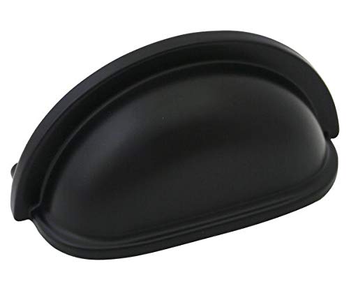 Cosmas 10 Pack 4310FB Flat Black Cabinet Hardware Bin Cup Drawer Handle Pull 3 Inch 76mm Hole Centers