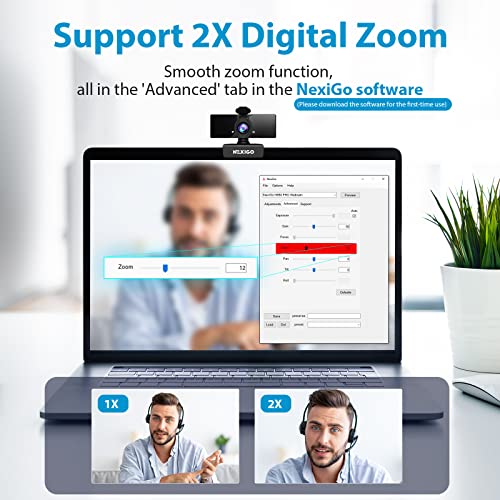 NexiGo N660 1080P Business Webcam, Dual Microphone & Privacy Cover, USB FHD Web Computer Camera, Plug and Play, for Zoom/Skype/Teams/Webex, Laptop MAC PC Desktop - Image 2