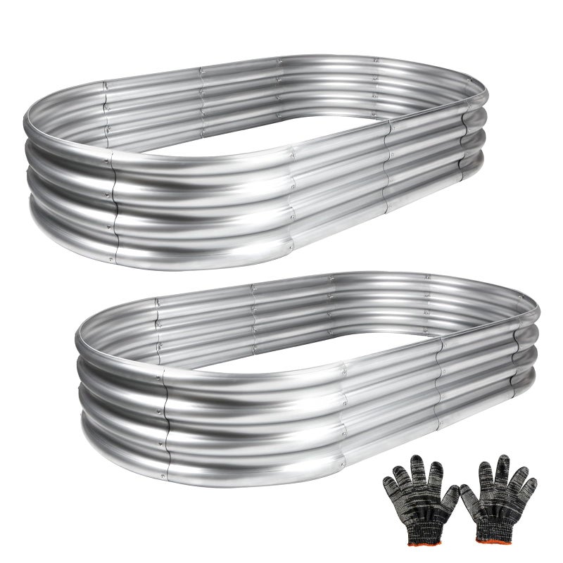 Gartist 2 pcs 4Ã—2Ã—1 ft Raised Garden Bed for Outdoor, Easy Assembly Galvanized Planter Box for Vegetables, Flowers & Herbs - Image 1