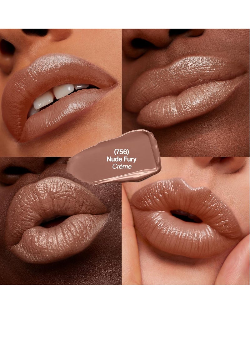 Revlon Super Lustrous Lipstick, Lip Makeup Gift, Stocking Stuffers for Women, Creamy, Moisturized Feel in Nudes & Browns, 0.15 oz 756 Nude Fury - Image 3