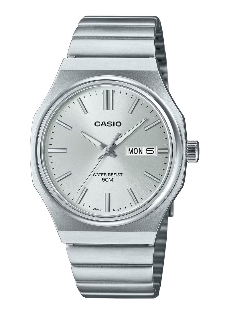 CASIO - Analog Quartz White Dial Stainless Steel Men's Watch MTP-E735D-7AV - Image 1