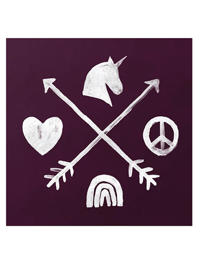 RYN Sugar And Spice Compass Themed Printed MDF Wall Art Purple/White 30x30cm - Image 1