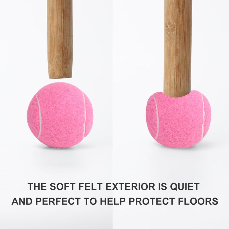 ANCKNE Tennis Balls For Walkers Pre Cut 4Pcs Walkers Legs Universal Precut Glide Balls  Heavy Duty Long Lasting Felt Pad Glide Coverings For Furniture Legs And Floor Protection (Pink) - Image 4