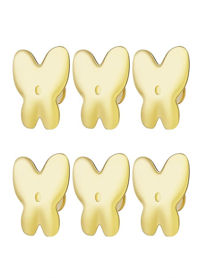 Mamfous 3 Pairs Earring Backs for Studs - Silicone Earring Backs & Locking Pin Backs for Heavy Earrings, Hypoallergenic Flat Backs Replacement (18K Gold Butterfly) - Image 1