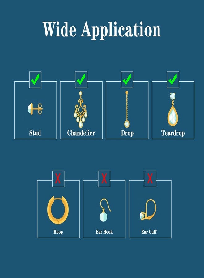 Mamfous 3 Pairs Earring Backs for Studs - Silicone Earring Backs & Locking Pin Backs for Heavy Earrings, Hypoallergenic Flat Backs Replacement (18K Gold Butterfly) - Image 3