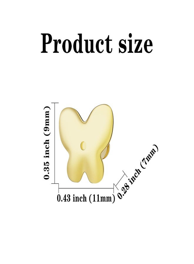 Mamfous 3 Pairs Earring Backs for Studs - Silicone Earring Backs & Locking Pin Backs for Heavy Earrings, Hypoallergenic Flat Backs Replacement (18K Gold Butterfly) - Image 2