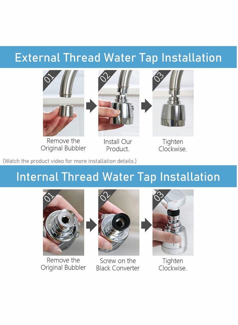 SYOSI Faucet Extender Sprayer Attachment Kitchen Movable 360° Rotatable Anti Splash Water Saving Tap Booster Shower With Universal Adapter Set Sink Accessories Tools - Image 5