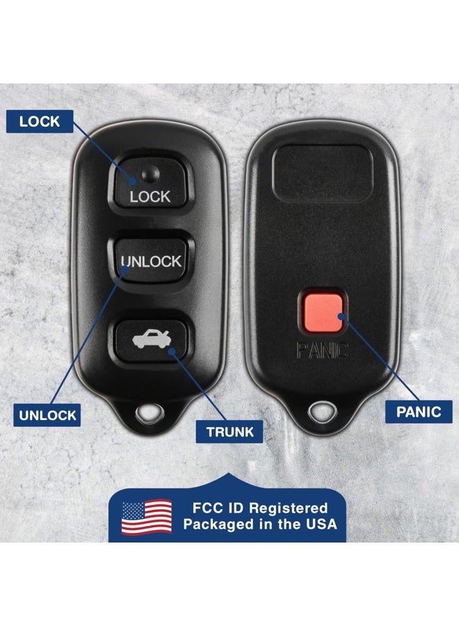 KeylessOption Key Fob Replacement for 1998 1999 2000 2001 2002 2003 2004 2005 2006 2007 2008 Toyota Camry Solara Sienna Matrix Pontiac Vibe Remote, 3-Button Panic GQ43VT14T, Self Programming - Image 5