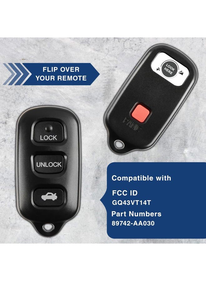 KeylessOption Key Fob Replacement for 1998 1999 2000 2001 2002 2003 2004 2005 2006 2007 2008 Toyota Camry Solara Sienna Matrix Pontiac Vibe Remote, 3-Button Panic GQ43VT14T, Self Programming - Image 4