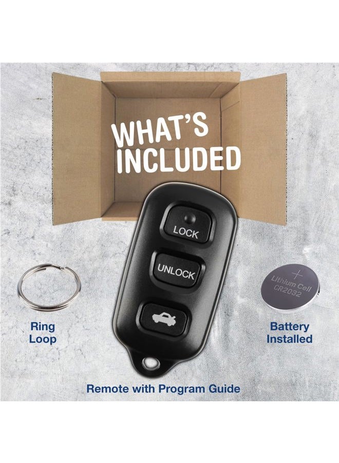 KeylessOption Key Fob Replacement for 1998 1999 2000 2001 2002 2003 2004 2005 2006 2007 2008 Toyota Camry Solara Sienna Matrix Pontiac Vibe Remote, 3-Button Panic GQ43VT14T, Self Programming - Image 2
