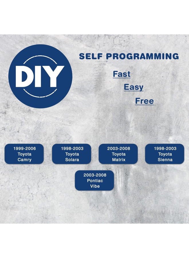 KeylessOption Key Fob Replacement for 1998 1999 2000 2001 2002 2003 2004 2005 2006 2007 2008 Toyota Camry Solara Sienna Matrix Pontiac Vibe Remote, 3-Button Panic GQ43VT14T, Self Programming - Image 3
