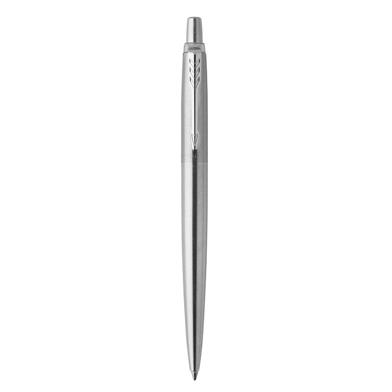 Parker Jotter Ballpoint Pen, Stainless Steel with Chrome Trim, Medium Point, Blue Ink - Smooth Writing, Sleek, Polished, Professional, Desk Essentials - Image 3