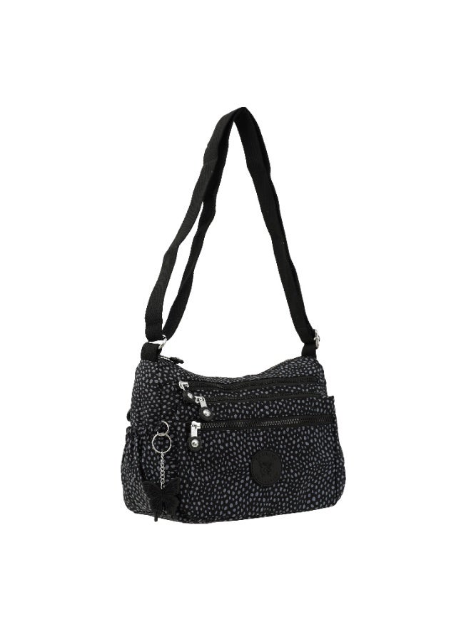 CAPRICE COLLECTION Unisex Medium Crossbody Bag – Charcoal Grey, Water-Resistant Nylon, 5.7L Capacity - Image 4