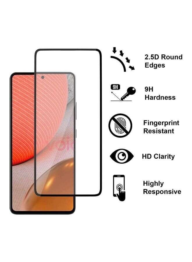 BORTONY Tempered Glass Screen Protector For Samsung Galaxy A72 5G Clear/Black - Image 2