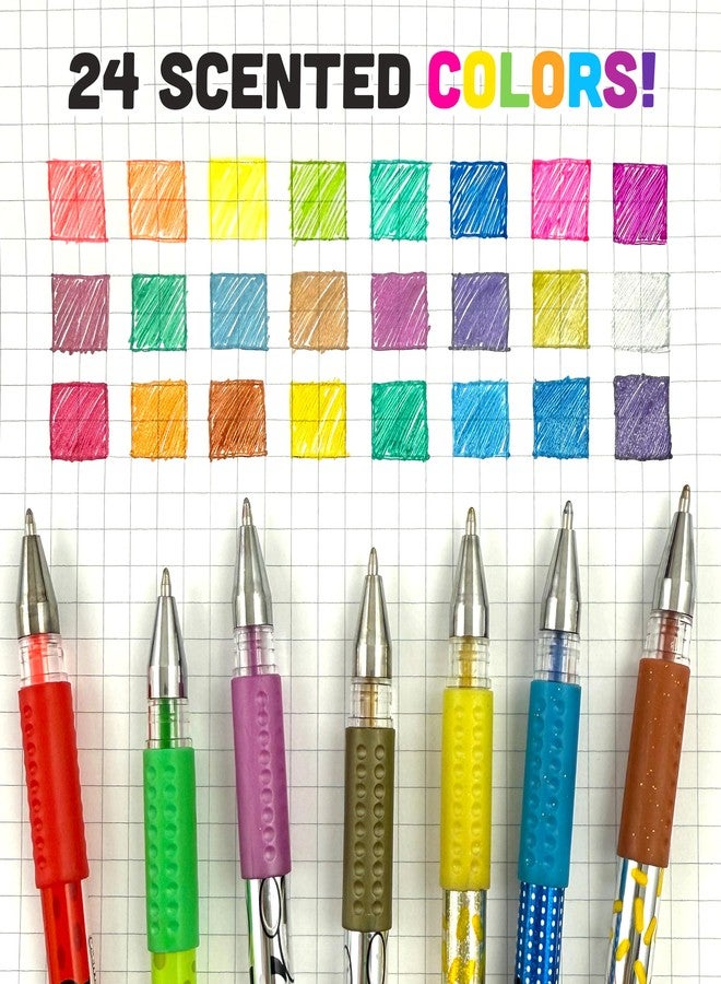 Scentos Scented Gel Pens for Kids - Assorted Colorful Pens - Fine Point Gel Pen Set - For Ages 3 and Up - 24 Count - Image 4