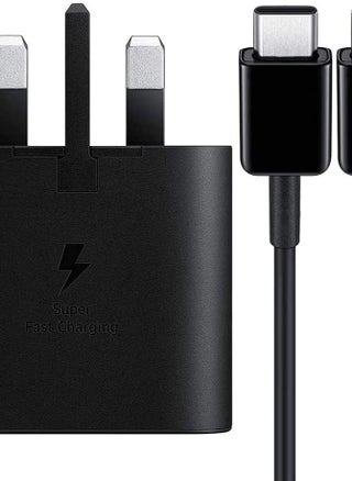 شاحن فائق السرعة 25 وات PD 3.0 بمقبس المملكة المتحدة مع كابل من النوع C إلى النوع C لهاتف Samsung Galaxy S24 Ultra S23 S22 S21 S20 S10 Note 20 Ultra Note 10 - pzsku/Z1BD86E1DE22898D149B0Z/45/1743689601/bc15a519-7c41-437a-b1c8-73e544d15b27